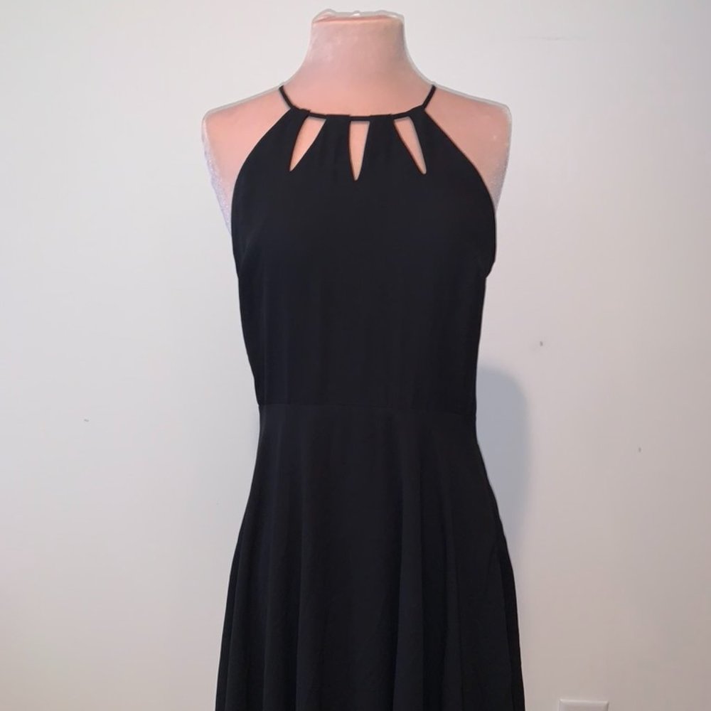 Black High Neck Cutout Mini Dress